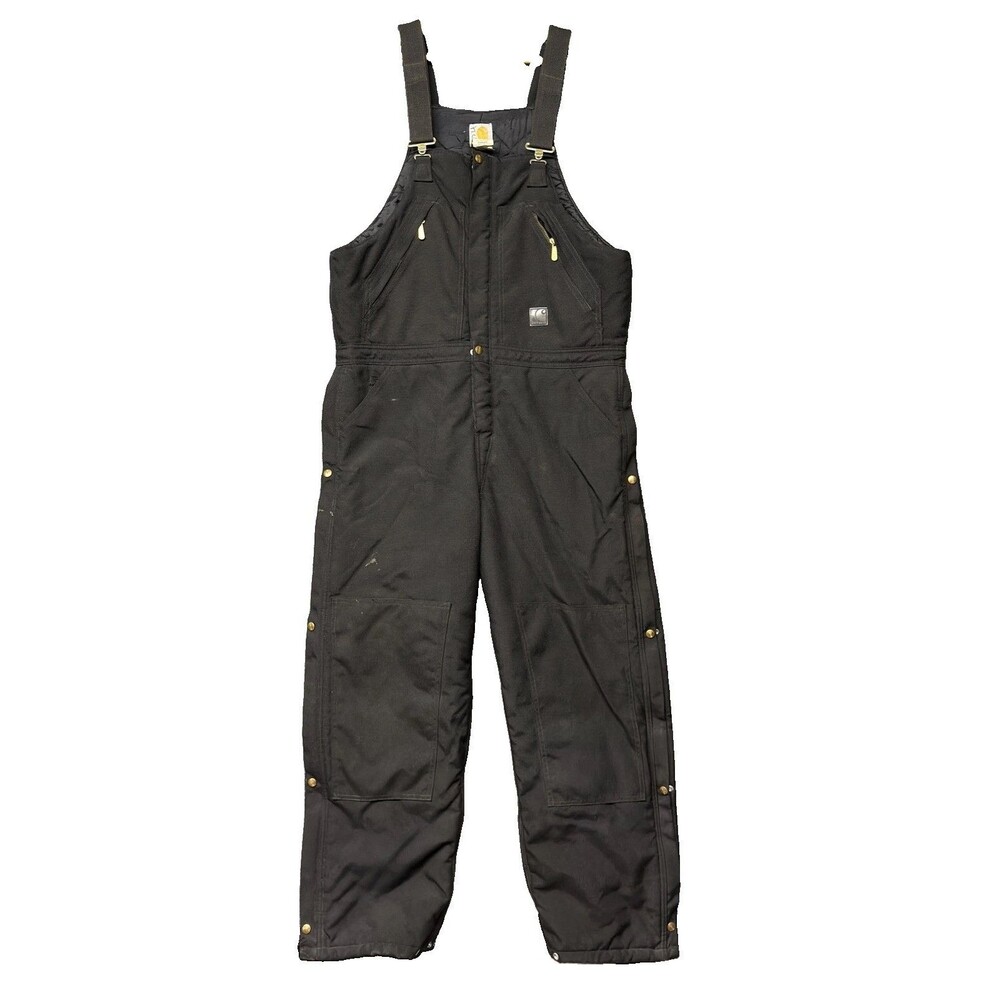 Carhartt Insulated Overalls Men’s 36x32 R33 Quilted Workwear Canvas Double Knee